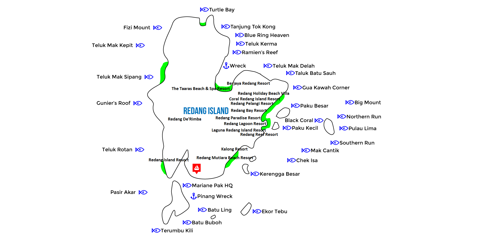 Map of Redang Island | GO VISIT REDANG