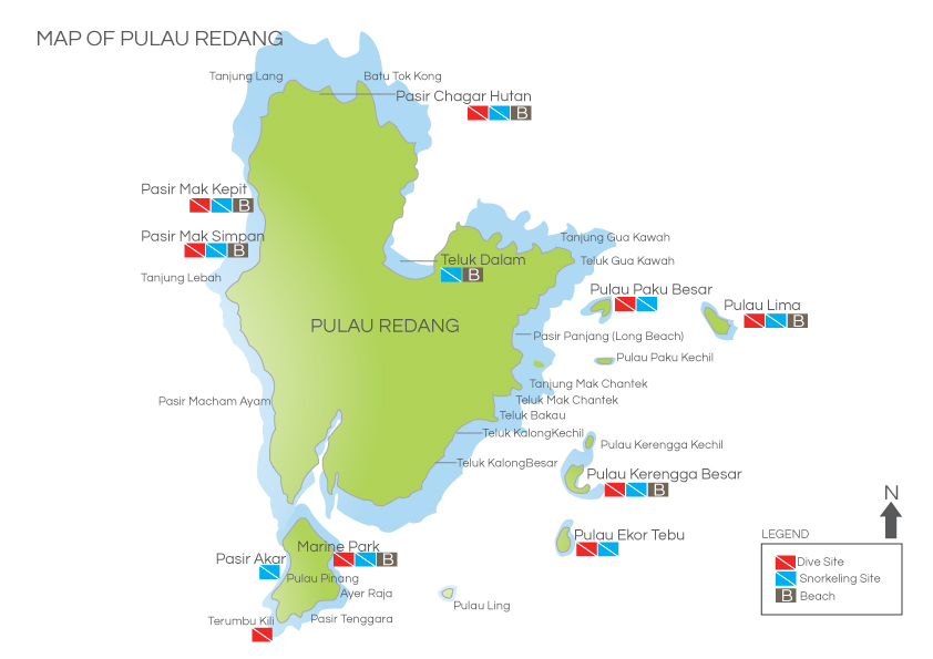 Map of Redang Island | GO VISIT REDANG